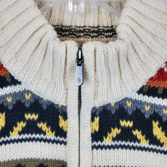 Izod Wool Blend Nordic Winter 1/4 Zip Knit Sweater Size LG Mens Snowflake - Picture 3 of 12